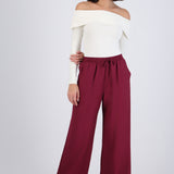 Pantalón amplio liso con resorte