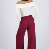 Pantalón amplio liso con resorte