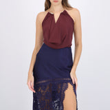 Bodysuit escote cascada detalle collar