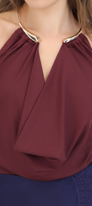 Bodysuit escote cascada detalle collar
