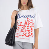 Playera oversized estampado lucky number