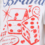 Playera oversized estampado lucky number