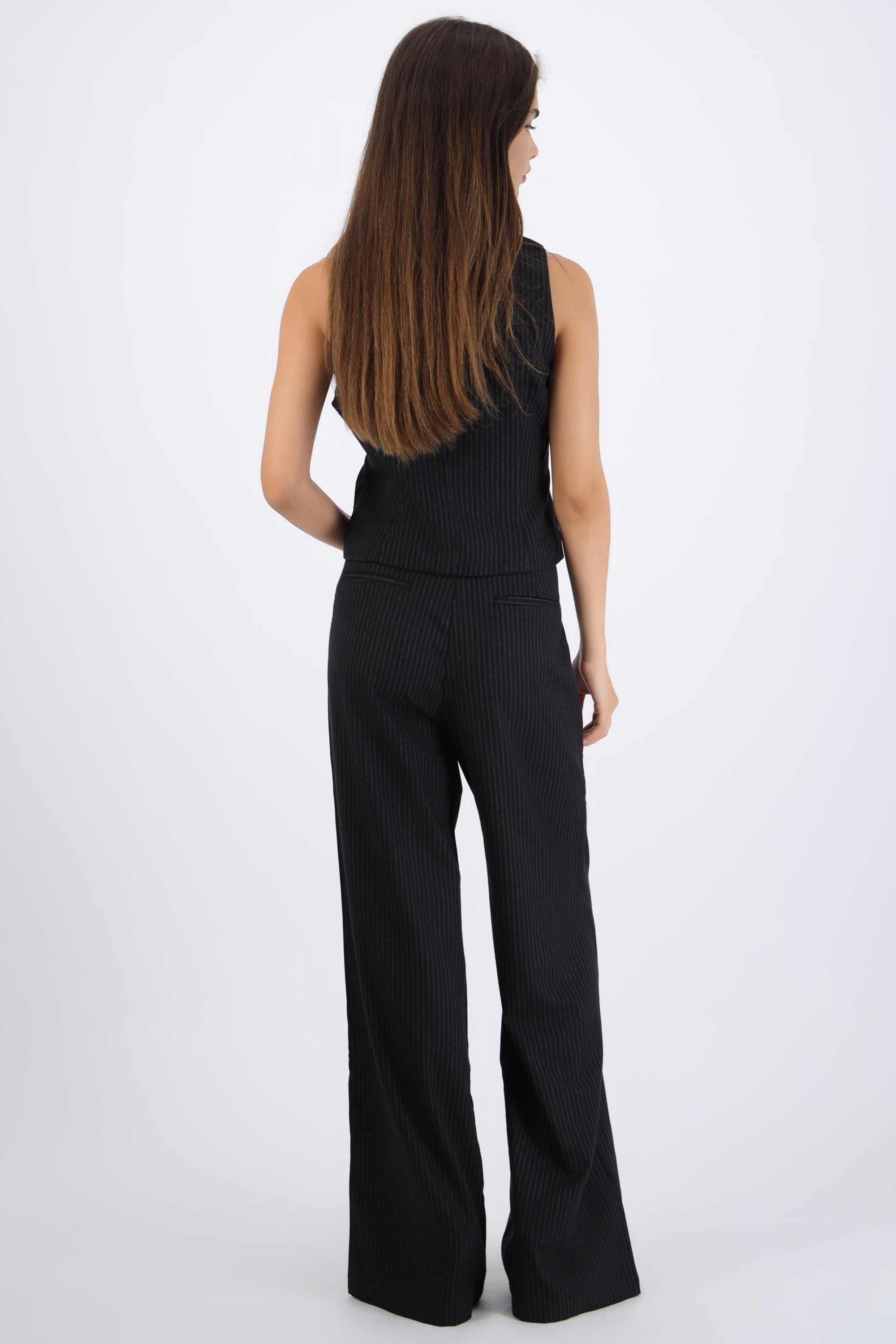 Pantalón amplio rayas NEGRO