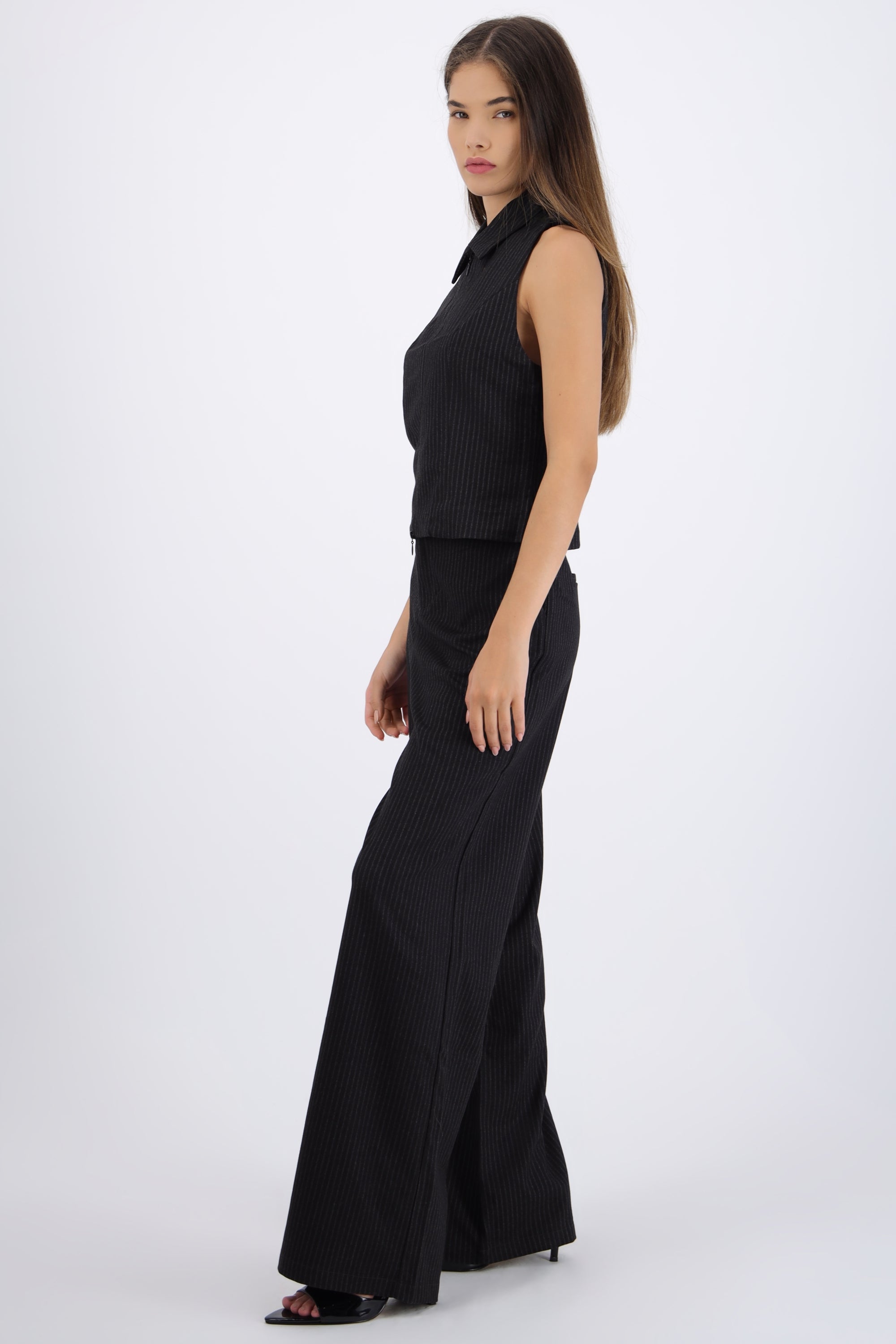 Pantalón amplio rayas NEGRO
