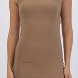 Vestido maxi detalle fruncido lateral