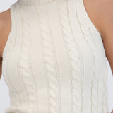Chaleco trenzado cuello alto