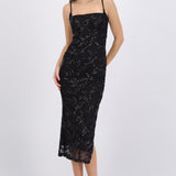 Vestido mesh con detalle en brillos