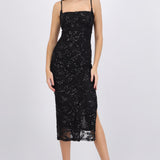Vestido mesh con detalle en brillos