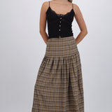 Falda maxi cuadros detalle corte
