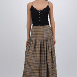 Falda maxi cuadros detalle corte