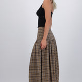 Falda maxi cuadros detalle corte