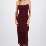 Vestido maxi encaje liso