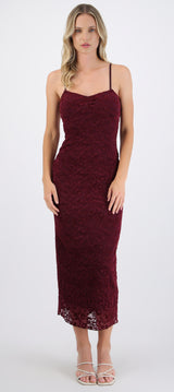 Vestido maxi encaje liso