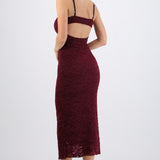 Vestido maxi encaje liso