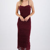 Vestido maxi encaje liso
