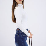 Top manga larga cuello alto