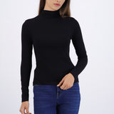 Top manga larga cuello alto
