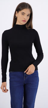 Top manga larga cuello alto