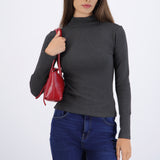 Top manga larga cuello alto