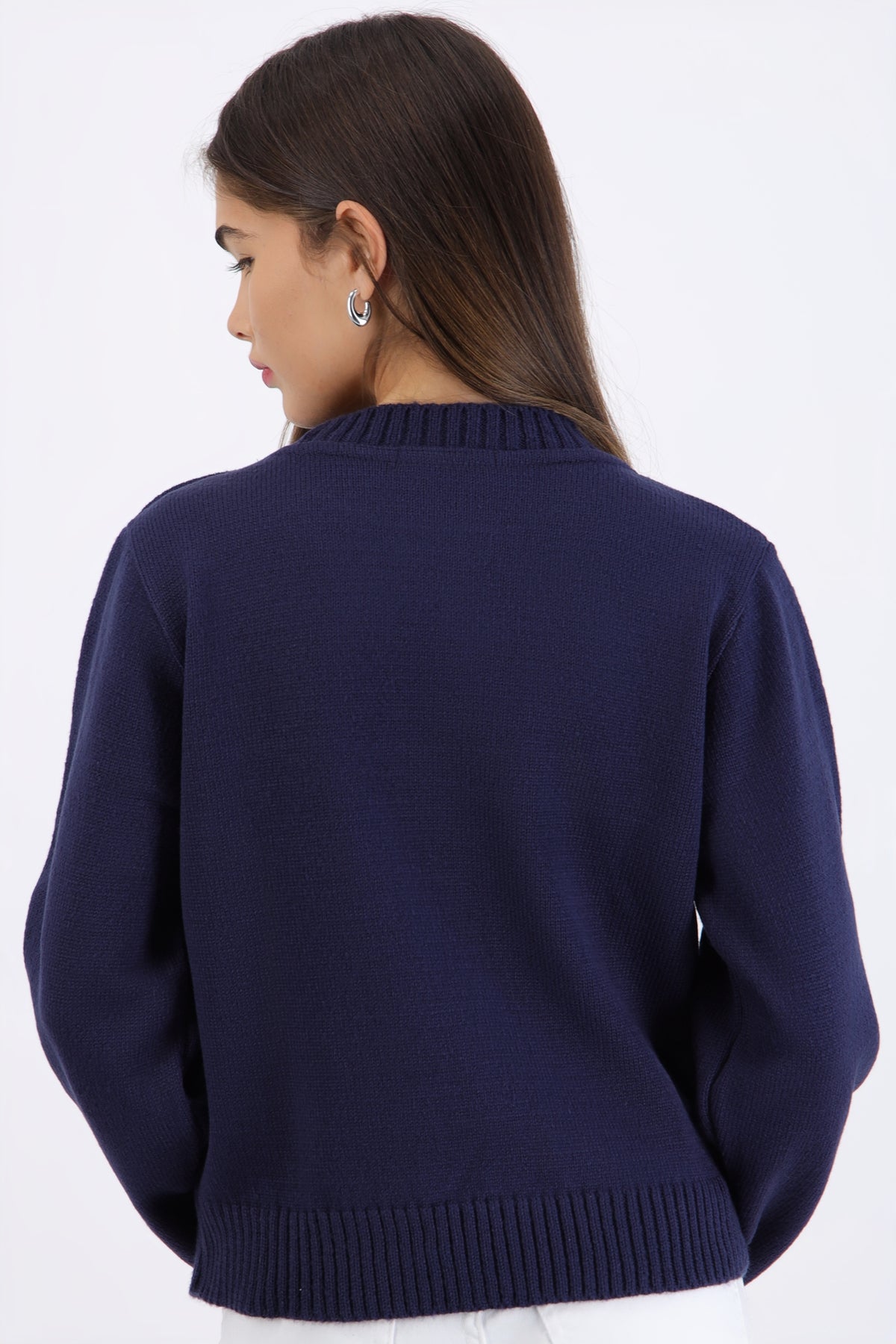 Suéter cuello redondo AZUL MARINO