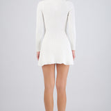 Vestido mini manga larga cuello alto tejido