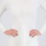 Vestido mini manga larga cuello alto tejido
