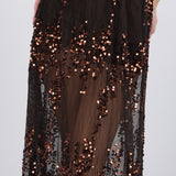 Falda midi mesh lentejuela