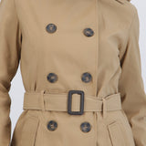 Gabardina midi con peluche detalle botones