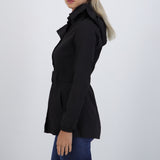 Gabardina midi con peluche detalle botones