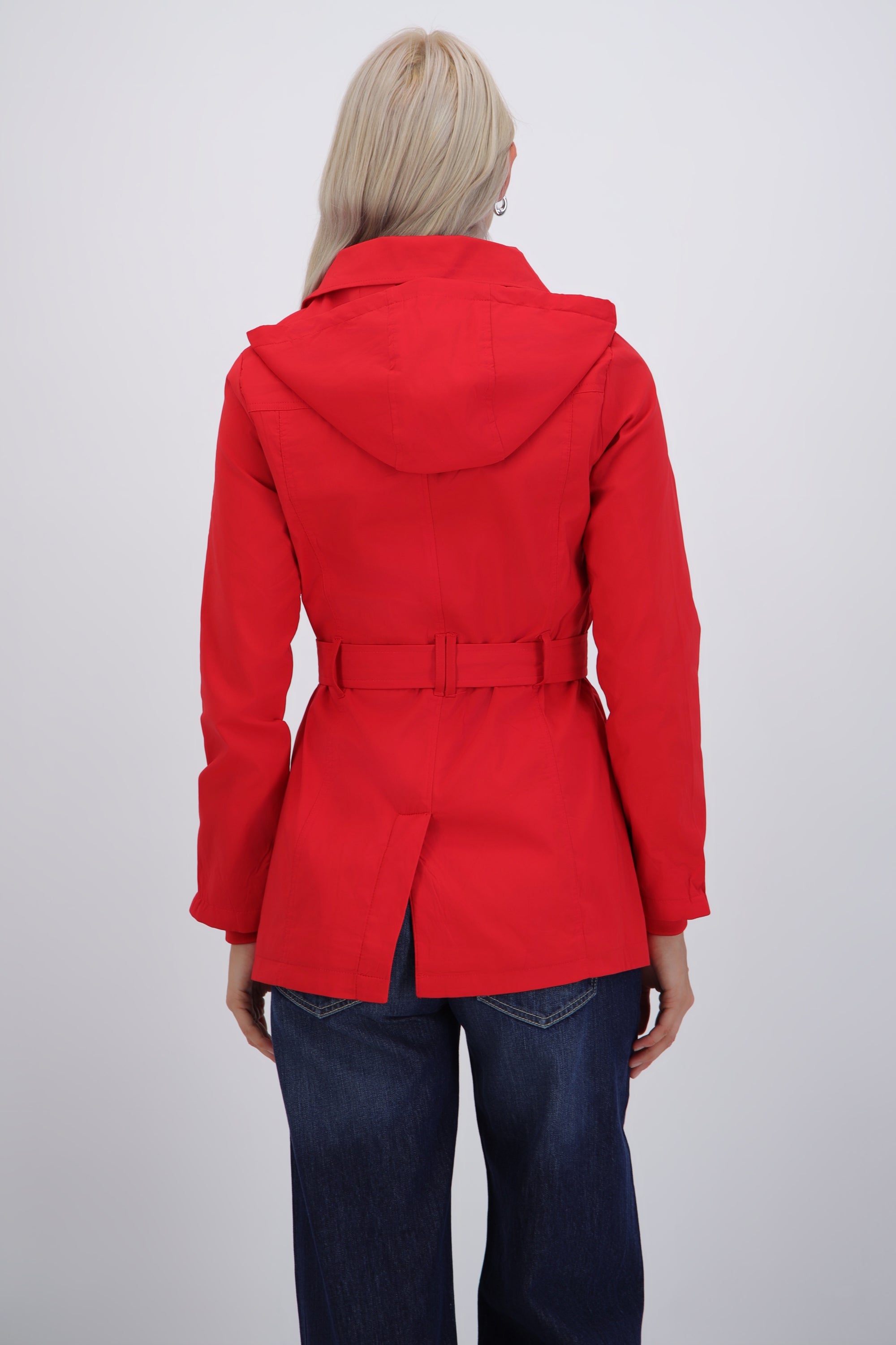Gabardina midi con peluche detalle botones