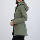 Gabardina midi con peluche detalle botones