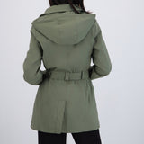 Gabardina midi con peluche detalle botones