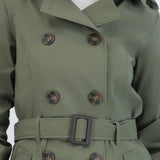 Gabardina midi con peluche detalle botones