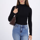 Top cuello alto manga larga