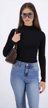 Top cuello alto manga larga