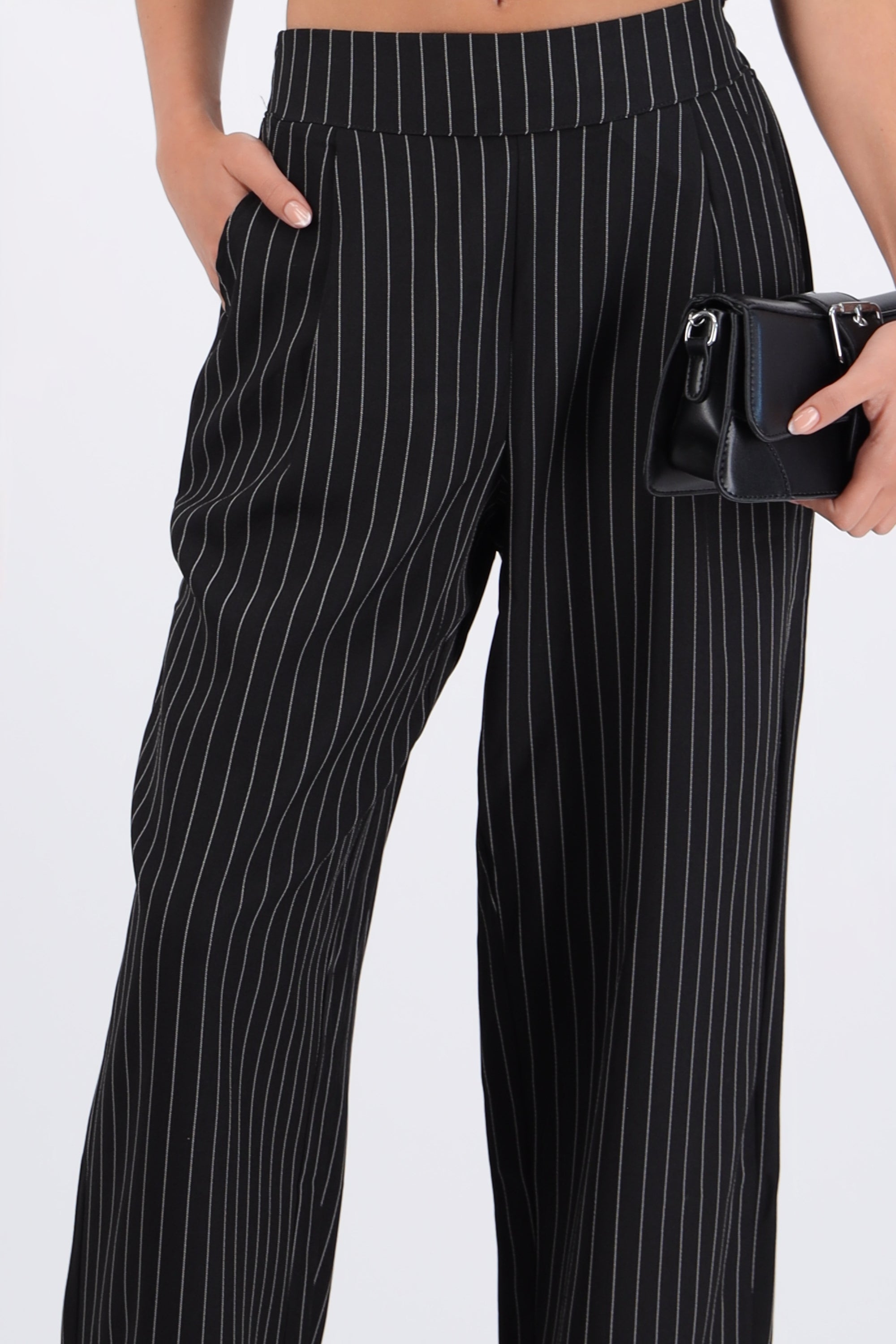 Pantalon amplio rayas sastre NEGRO COMBO