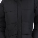 Puffer larga detalle gorro peluche