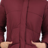 Puffer larga detalle gorro peluche