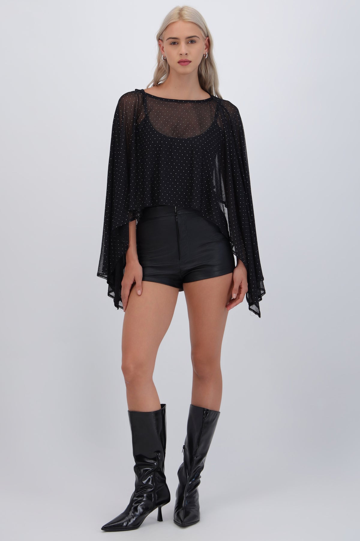 Capa mesh brillos NEGRO