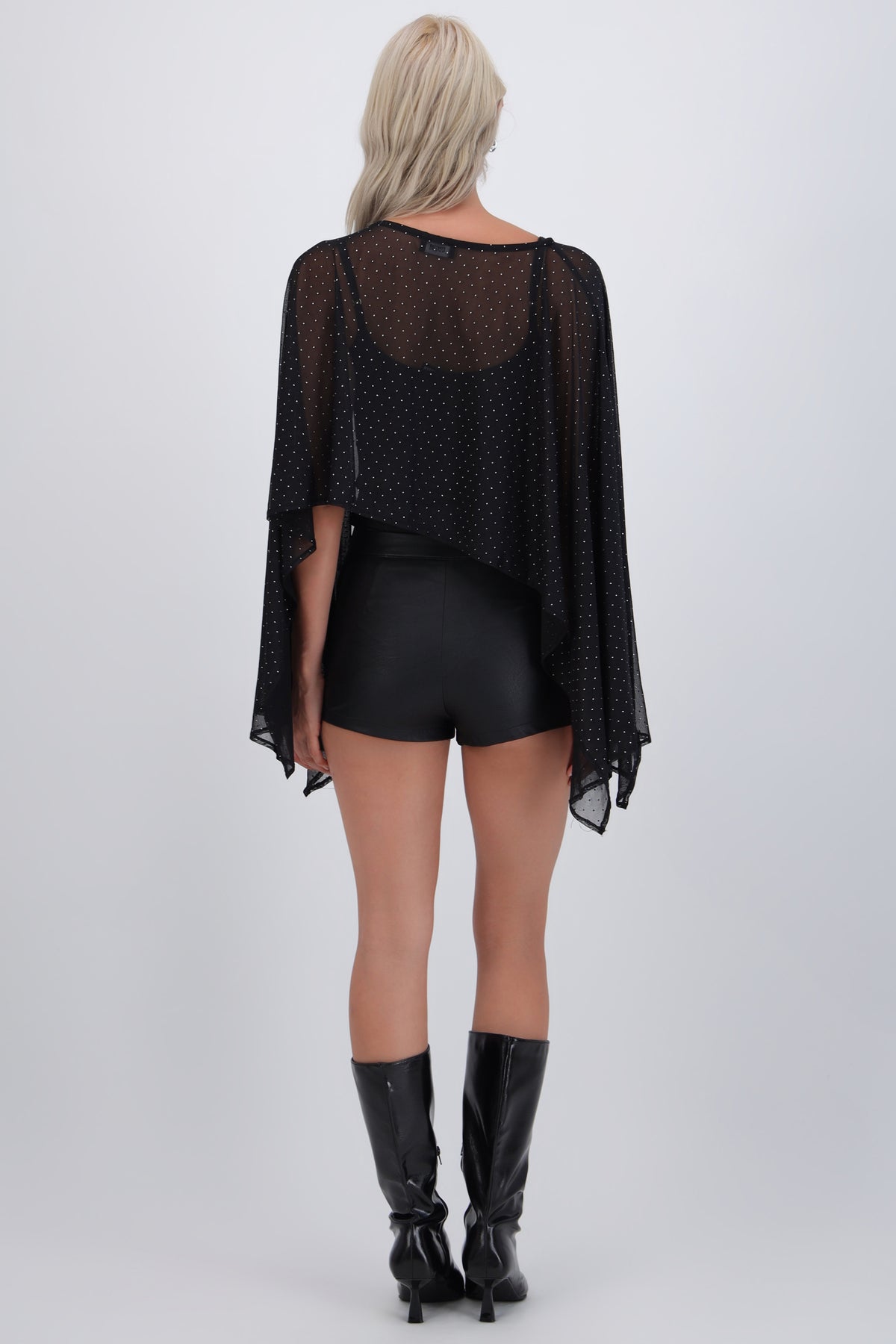 Capa mesh brillos NEGRO