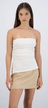Top strapless fruncido
