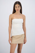 Top strapless fruncido
