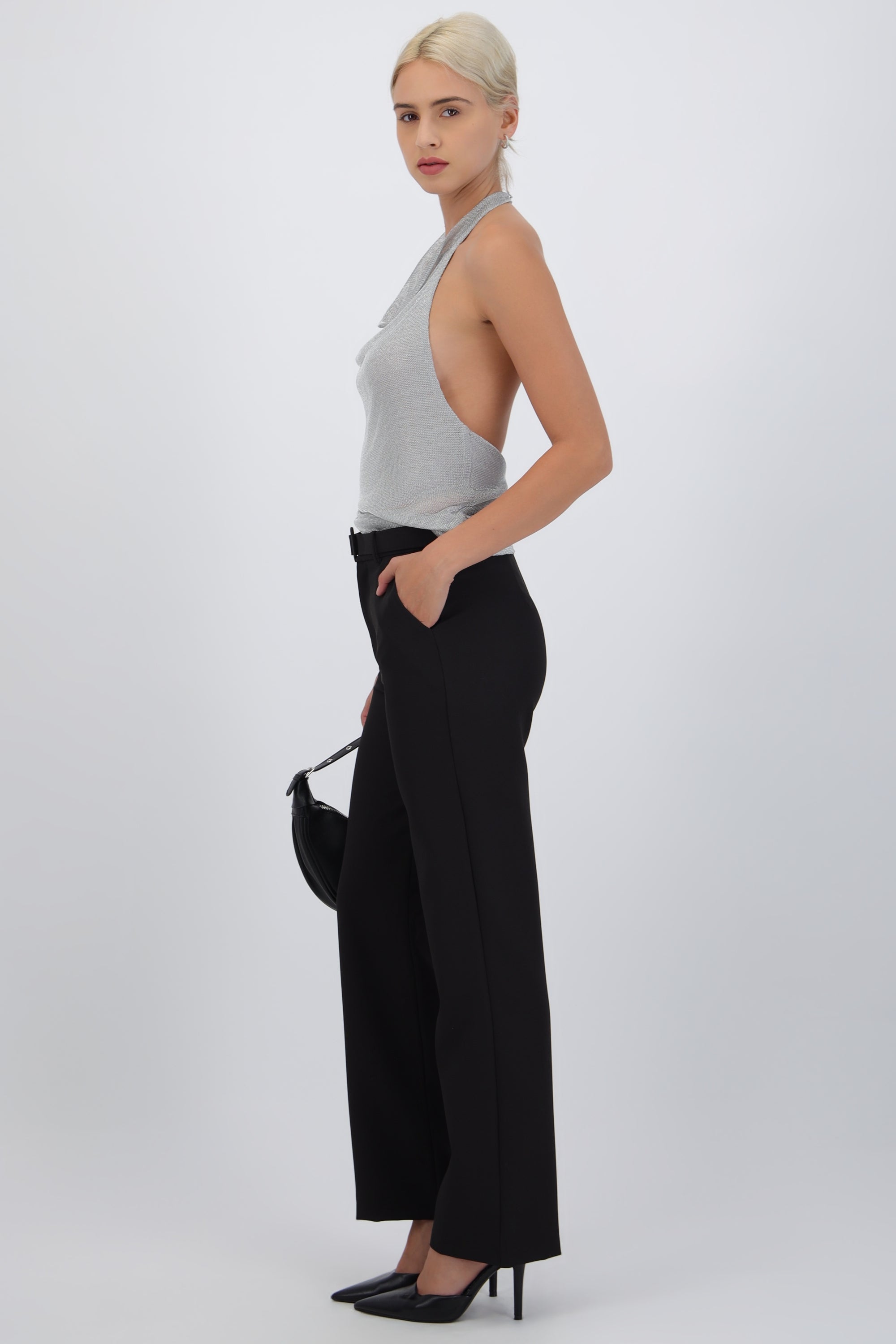 Pantalón cinturón liso