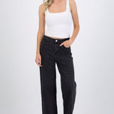 Jeans wide leg animal print
