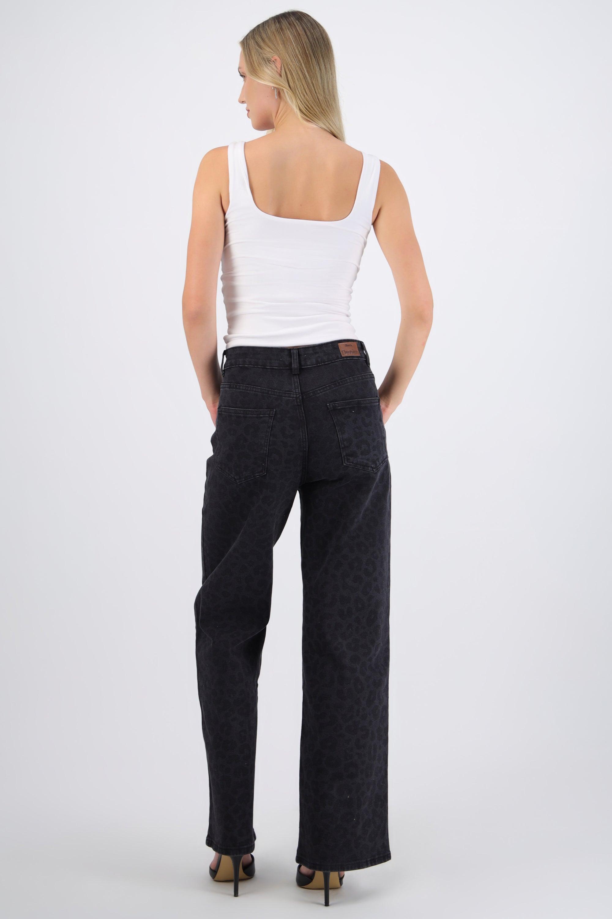Jeans wide leg animal print