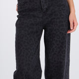 Jeans wide leg animal print