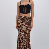 Falda maxi estampado animal print
