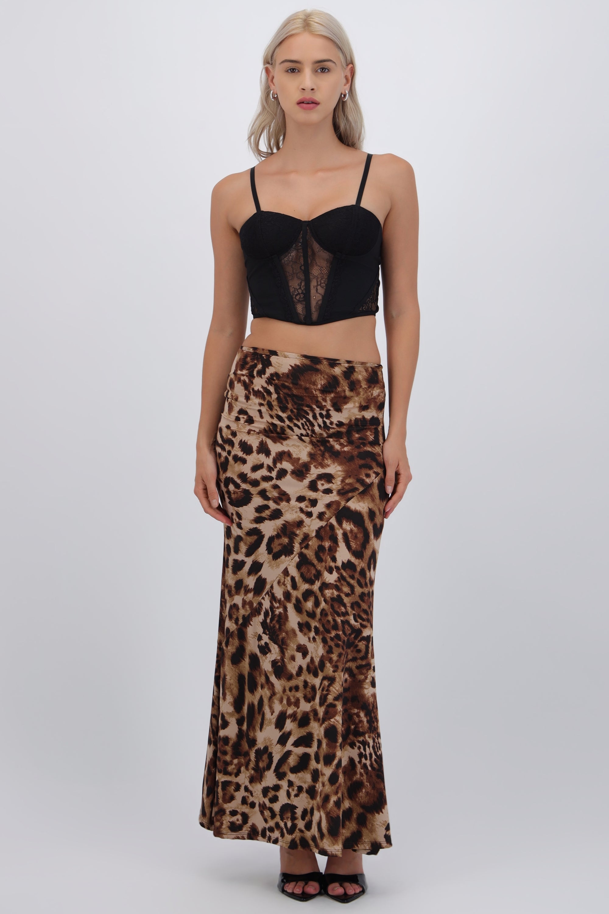 Falda maxi estampado animal print