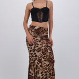 Falda maxi estampado animal print
