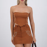 Top crop detalle bordados